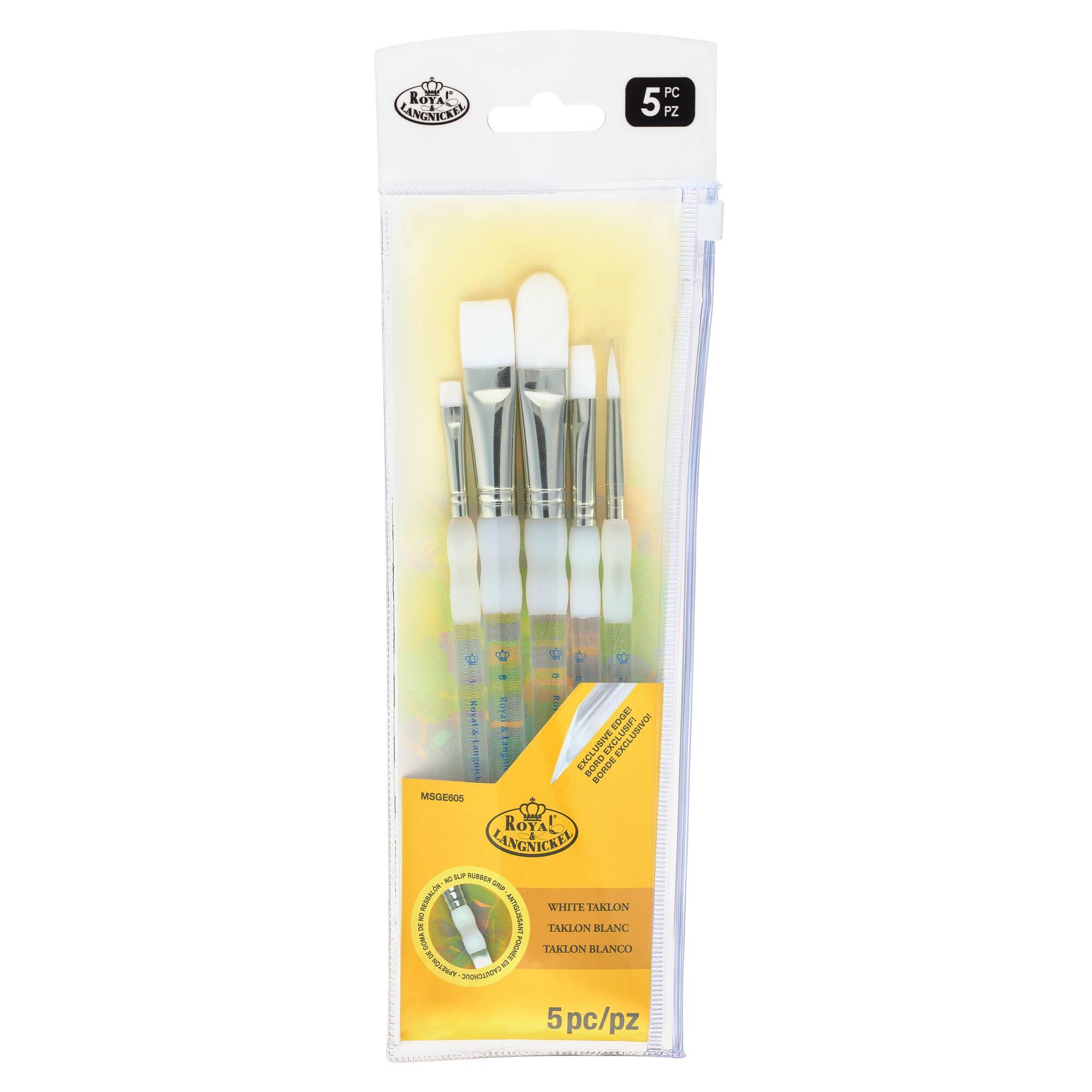 Soft-Grip™ White Taklon Brush Set
